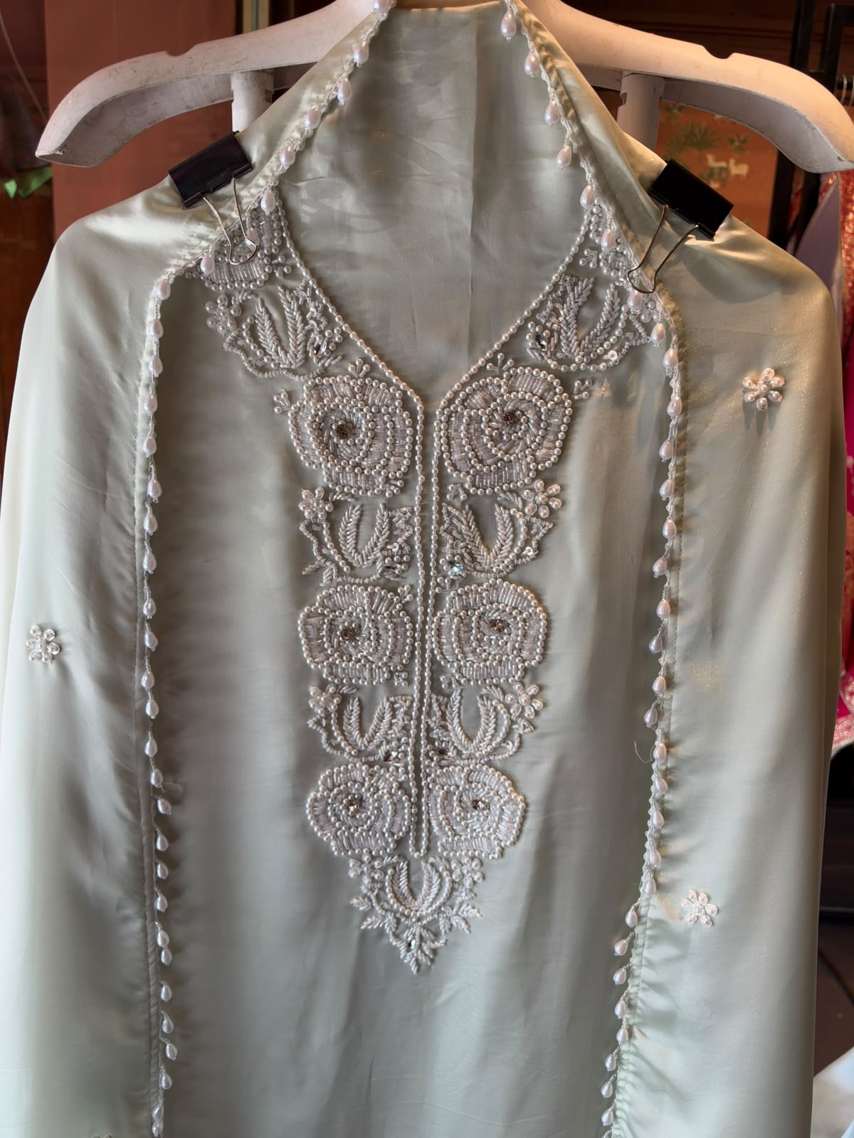 Pearl and beads Embroidered Suit Set
