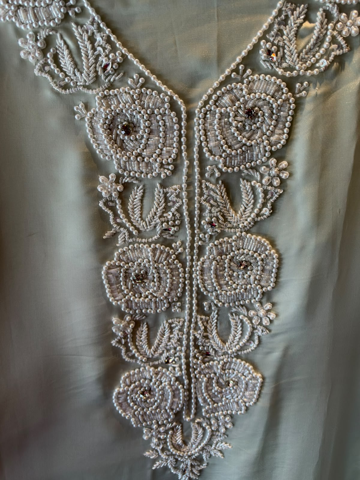 Pearl and beads Embroidered Suit Set