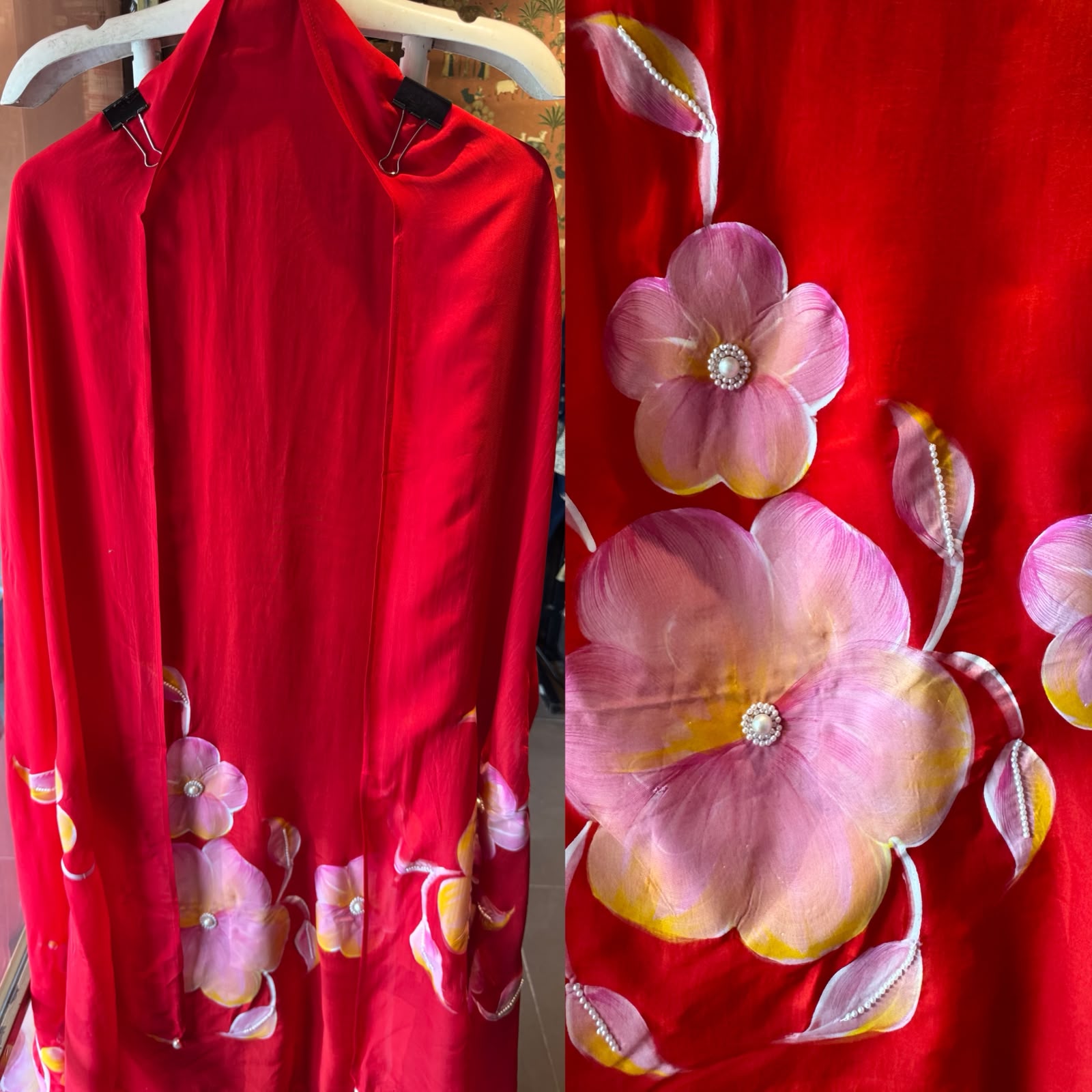 Beautifully hand painted with rich pearl detailing