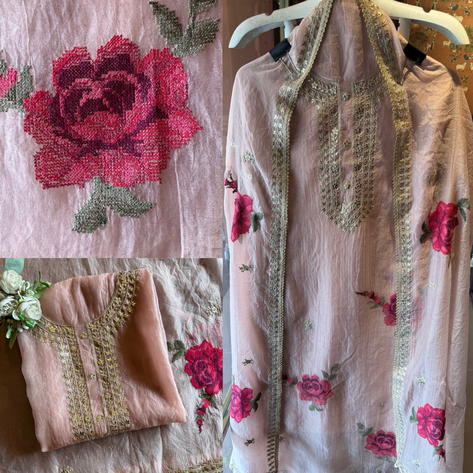 Rose Embroidered Suit