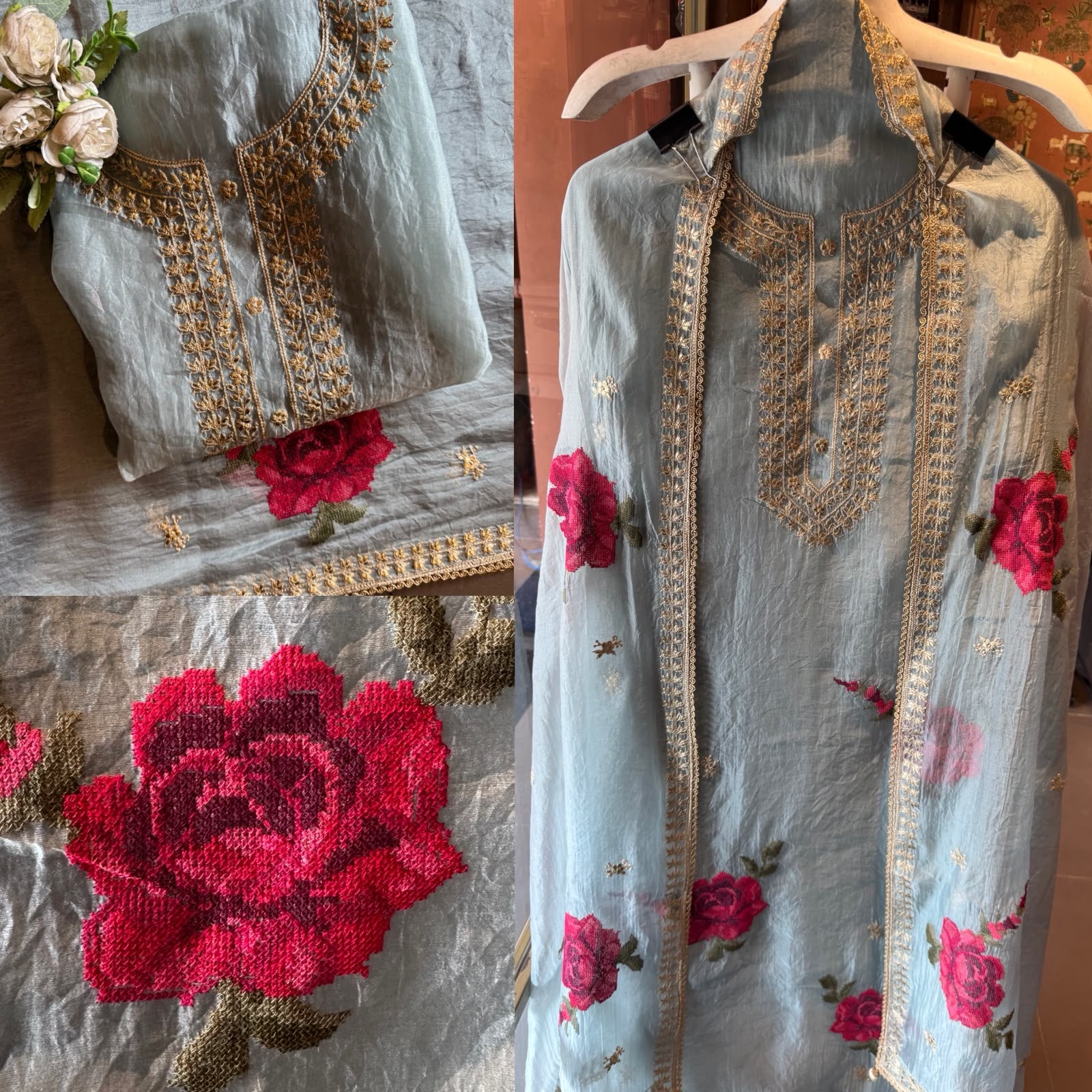 Rose Embroidered Suit