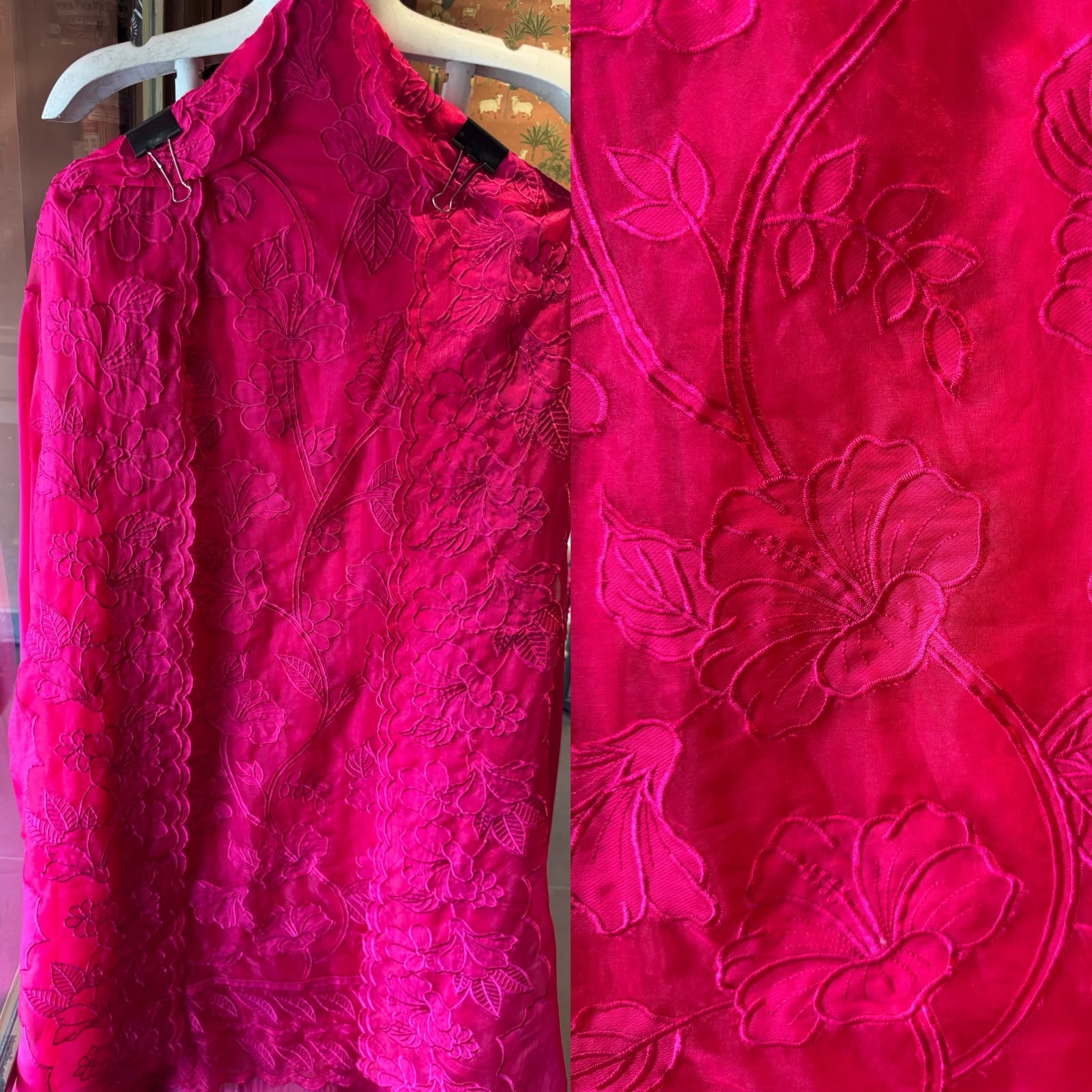 Appliqué Floral Embroidered Suit