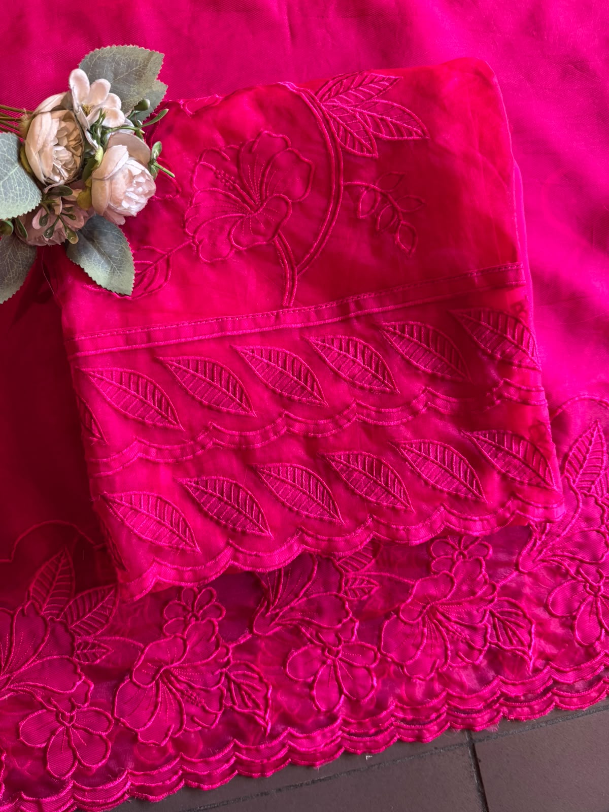 Appliqué Floral Embroidered Suit