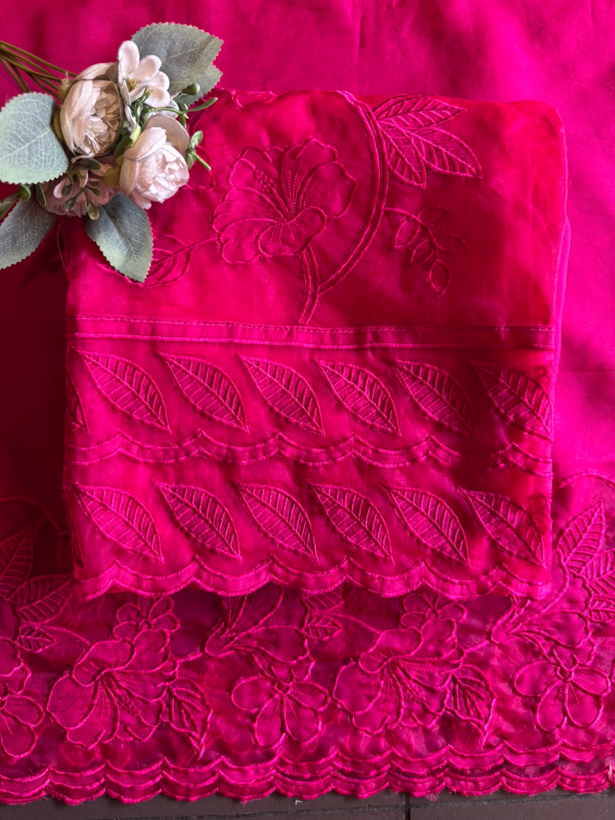 Appliqué Floral Embroidered Suit