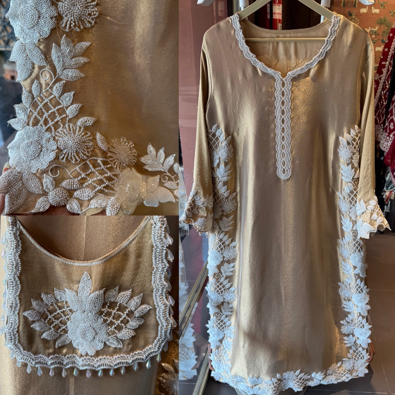 BEADS EMBELLISHED LONG DRESS