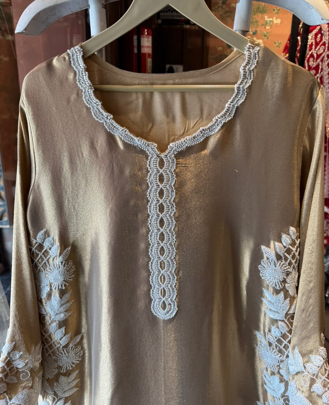 BEADS EMBELLISHED LONG DRESS