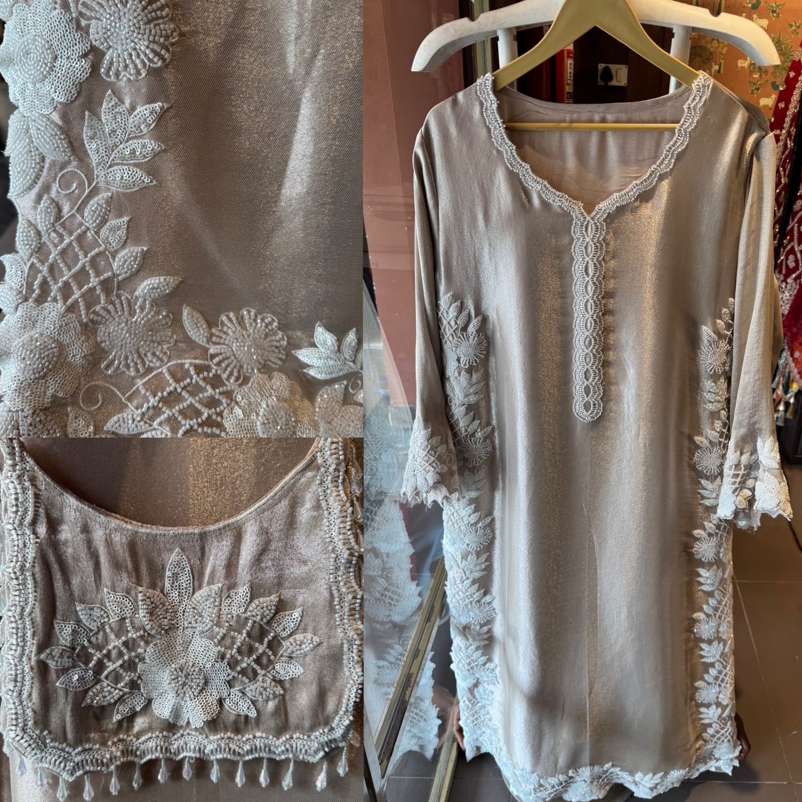 BEADS EMBELLISHED LONG DRESS