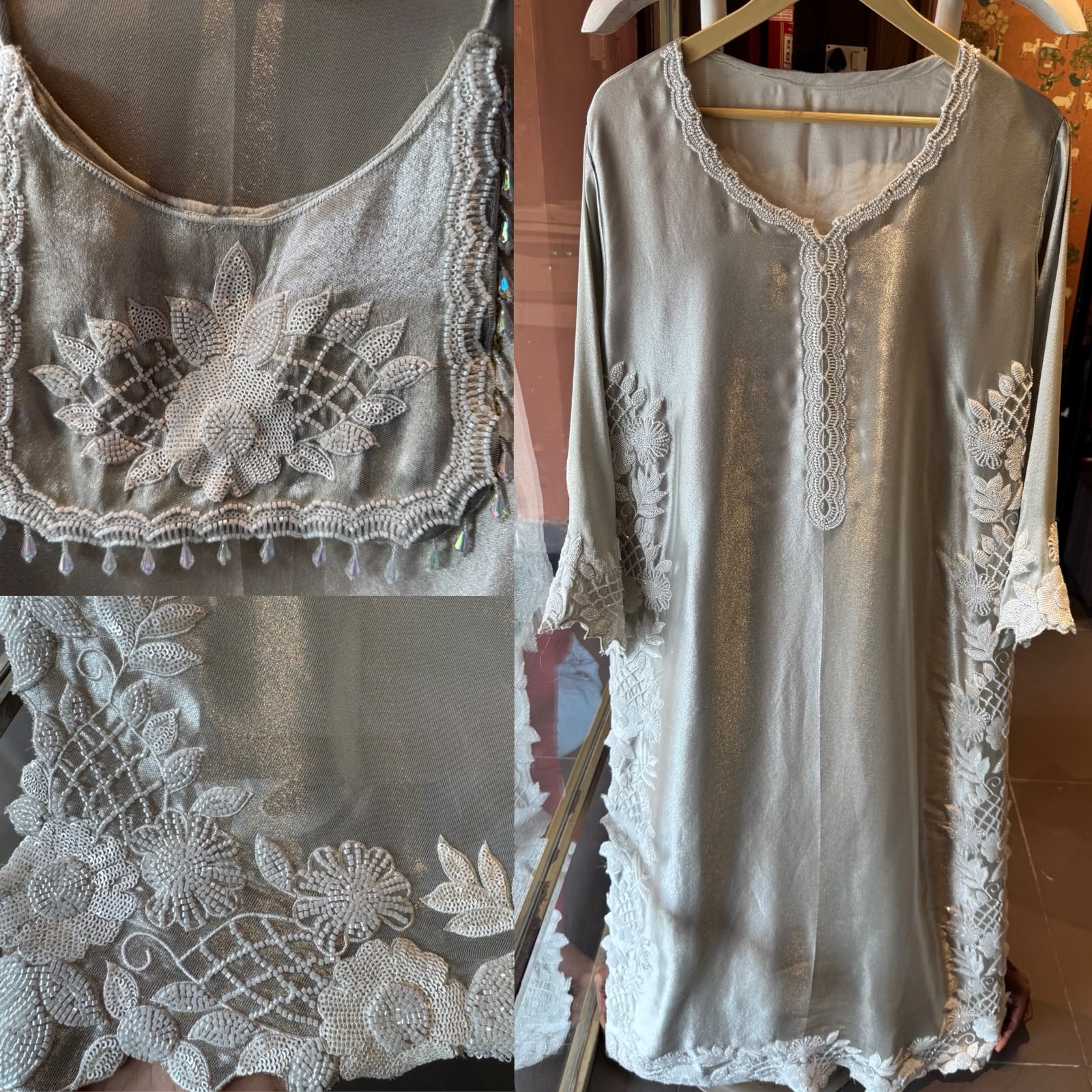 BEADS EMBELLISHED LONG DRESS