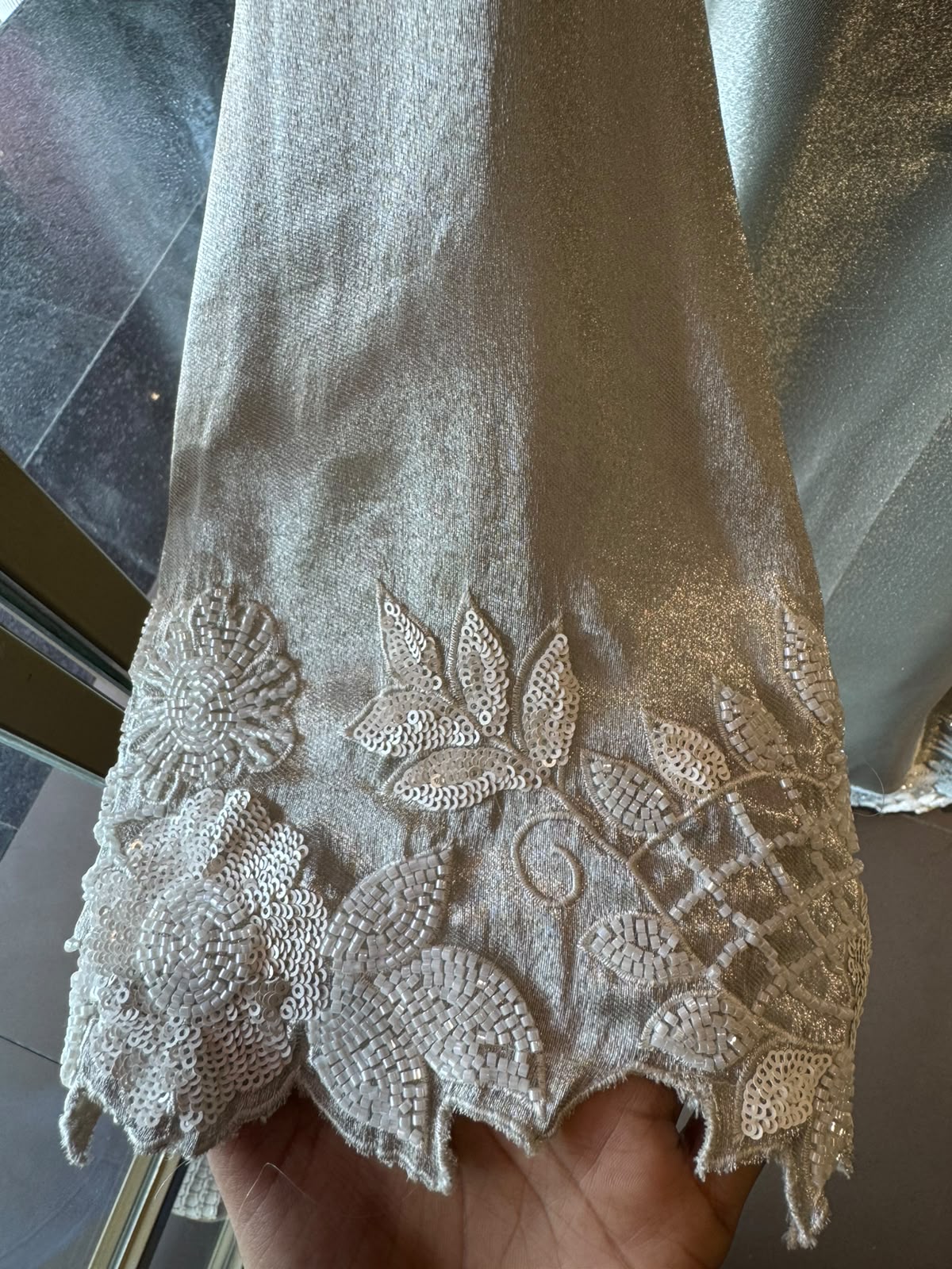 BEADS EMBELLISHED LONG DRESS