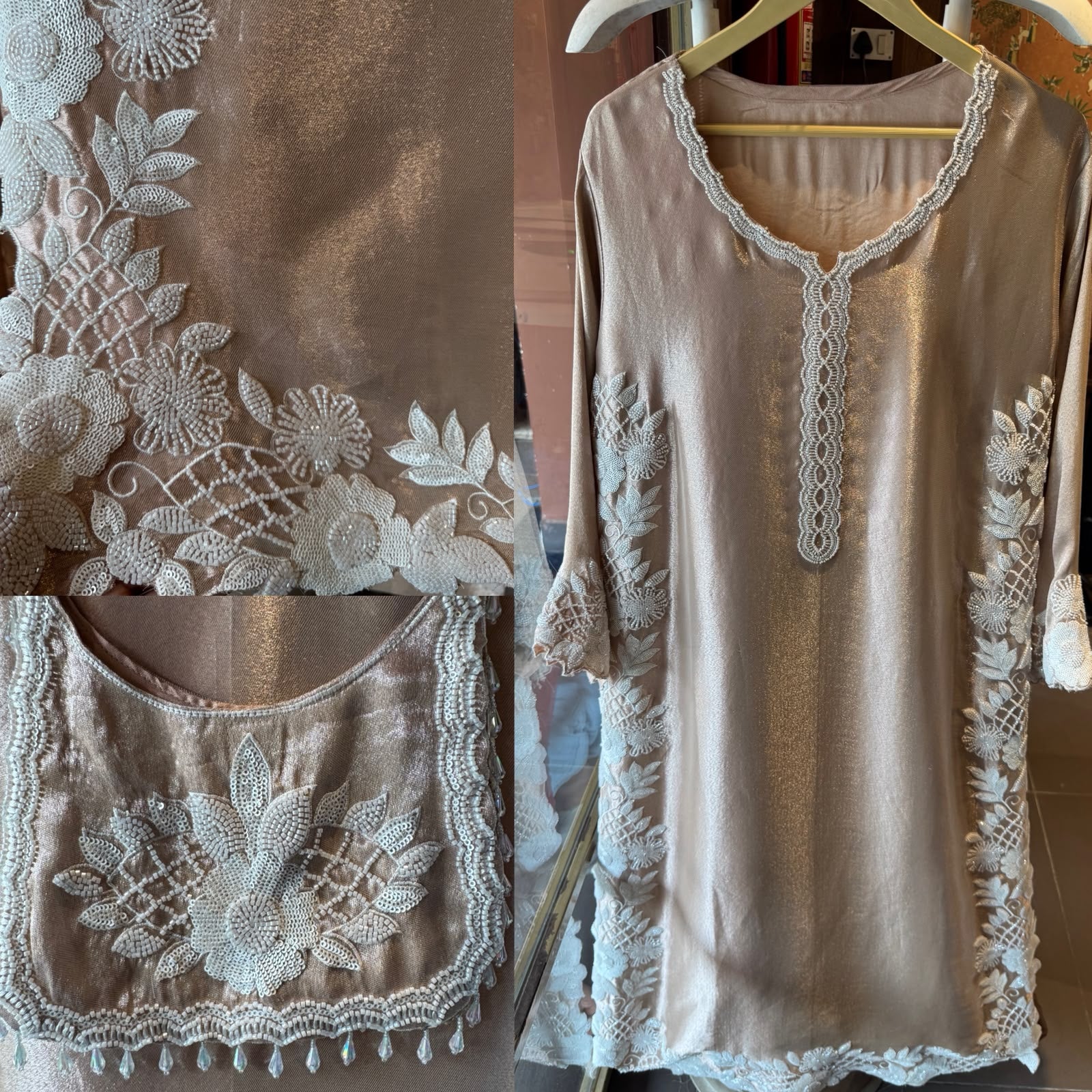 BEADS EMBELLISHED LONG DRESS