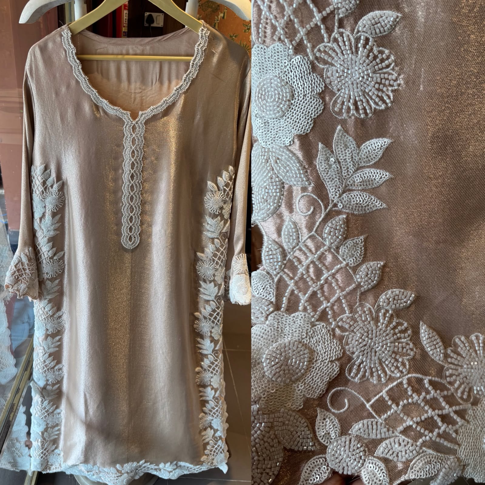 BEADS EMBELLISHED LONG DRESS