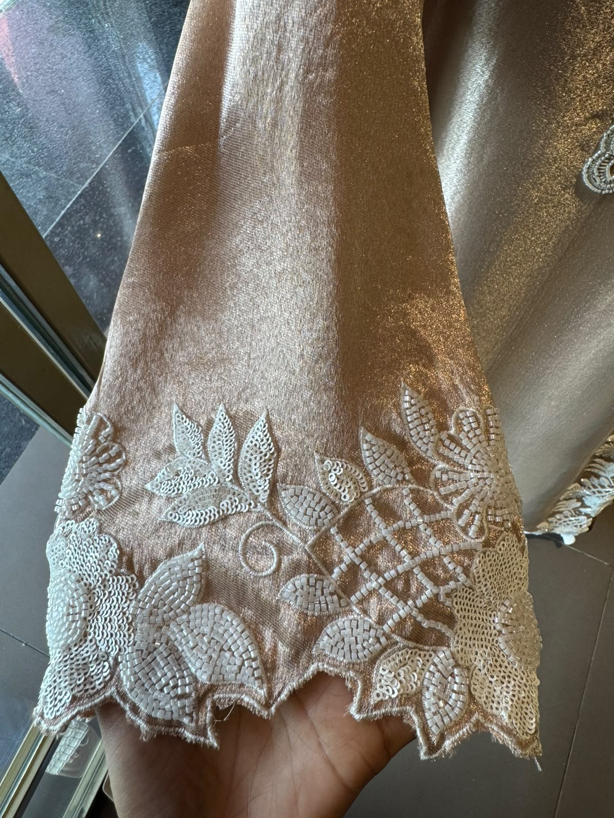 BEADS EMBELLISHED LONG DRESS
