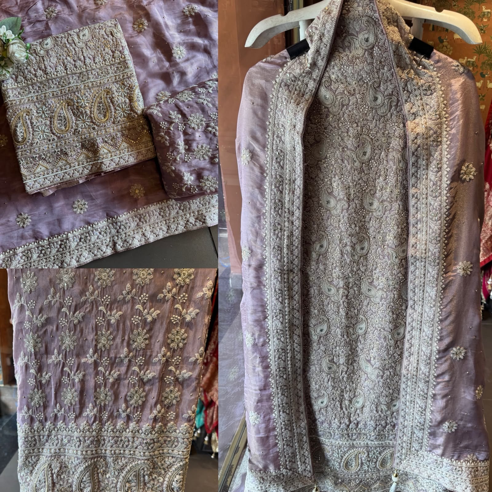 Paisley Lakhnavi Embroidered Suit Set