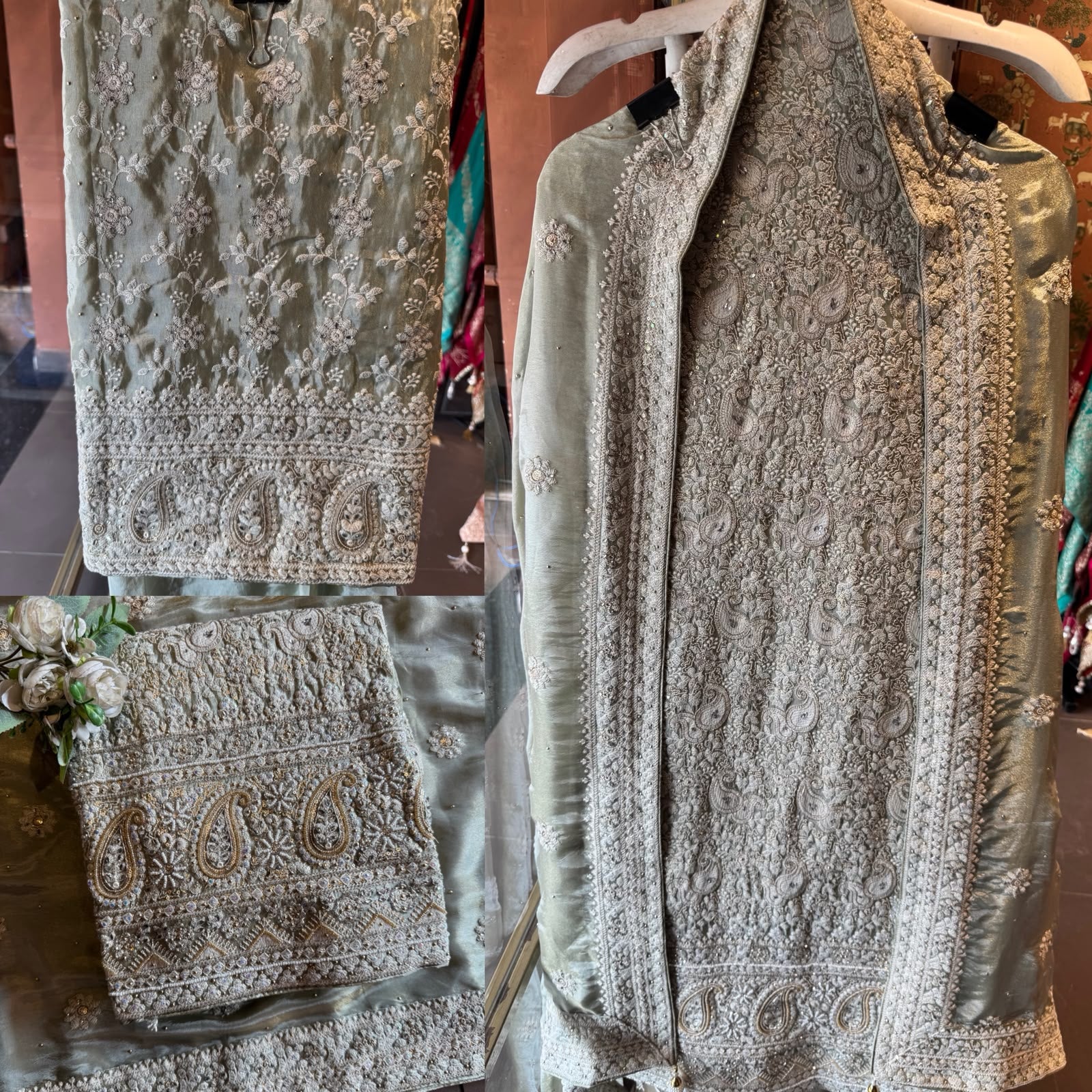 Paisley Lakhnavi Embroidered Suit Set