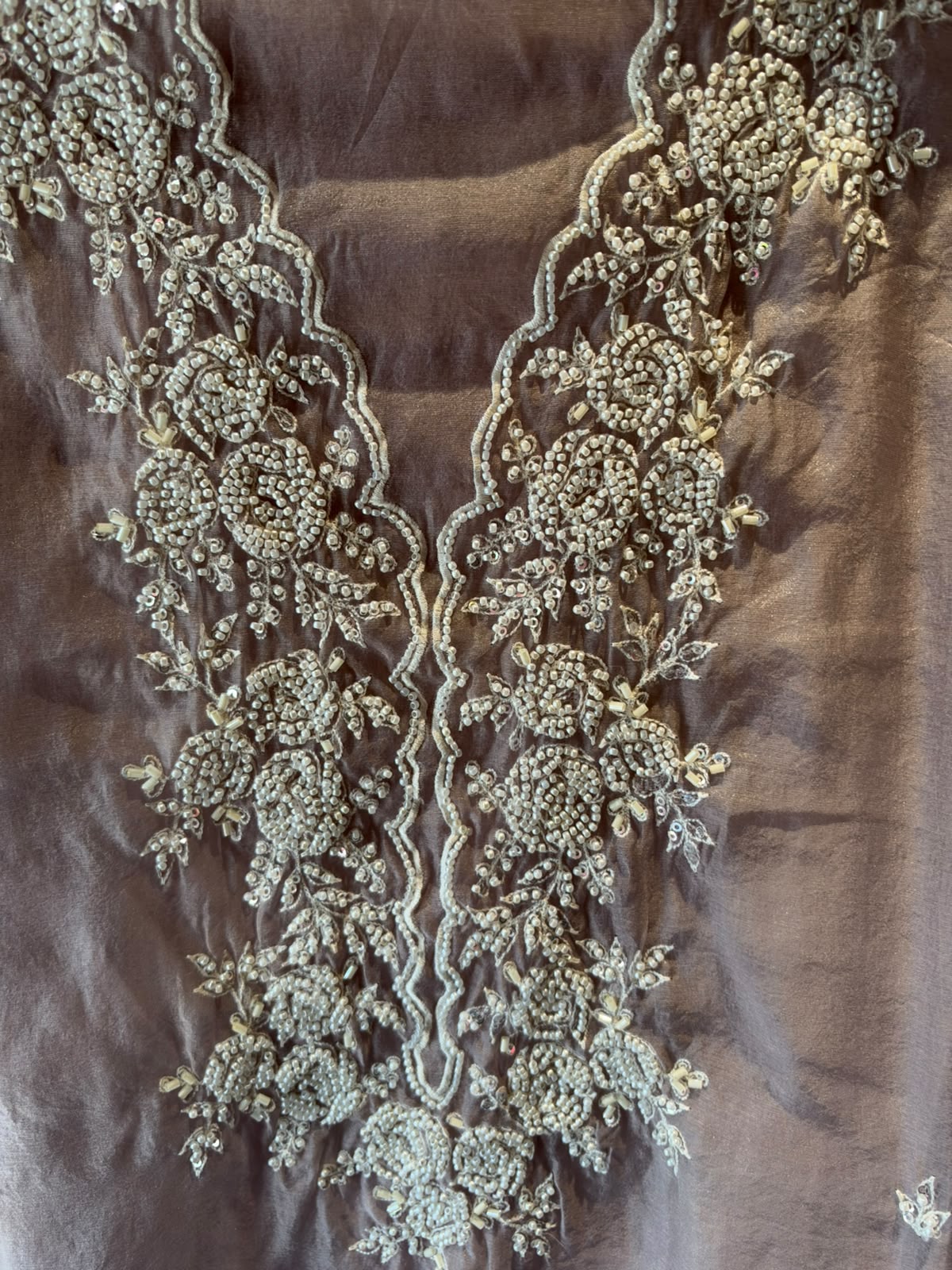 Pearl and beads Embroidered Suit Set