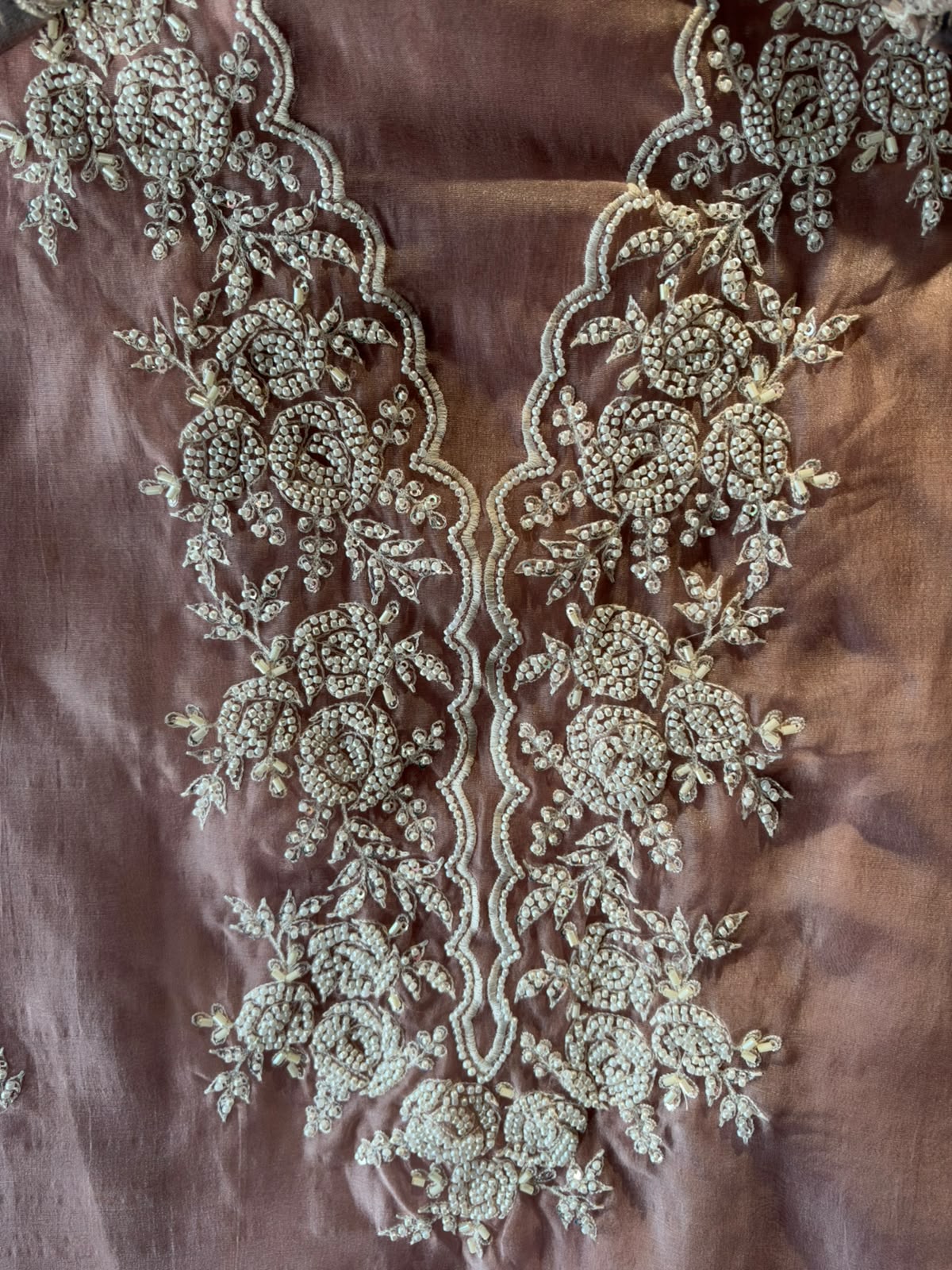 Pearl and beads Embroidered Suit Set
