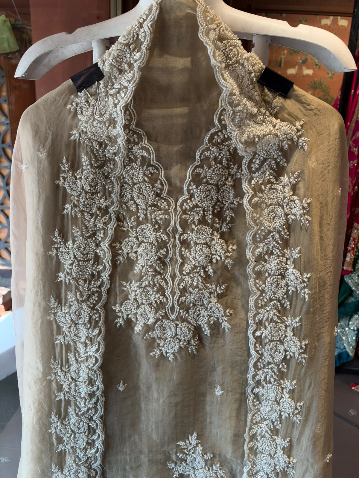 Pearl and beads Embroidered Suit Set
