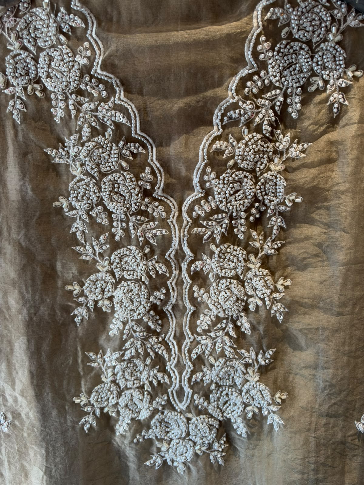Pearl and beads Embroidered Suit Set
