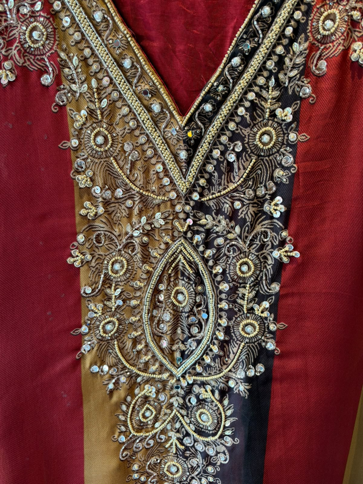 Designer stripe Embroidered Suit Set