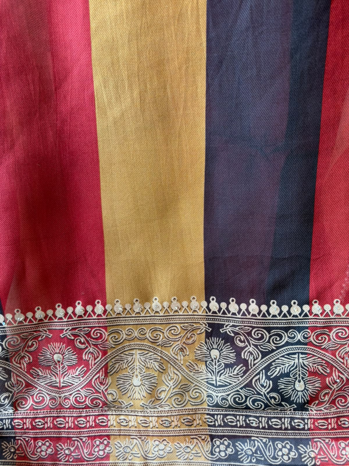 Designer stripe Embroidered Suit Set