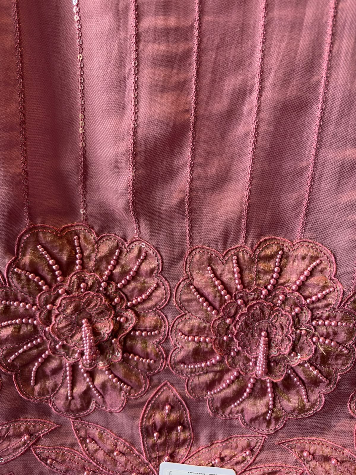 Striped sequence Embroidered Suit Set