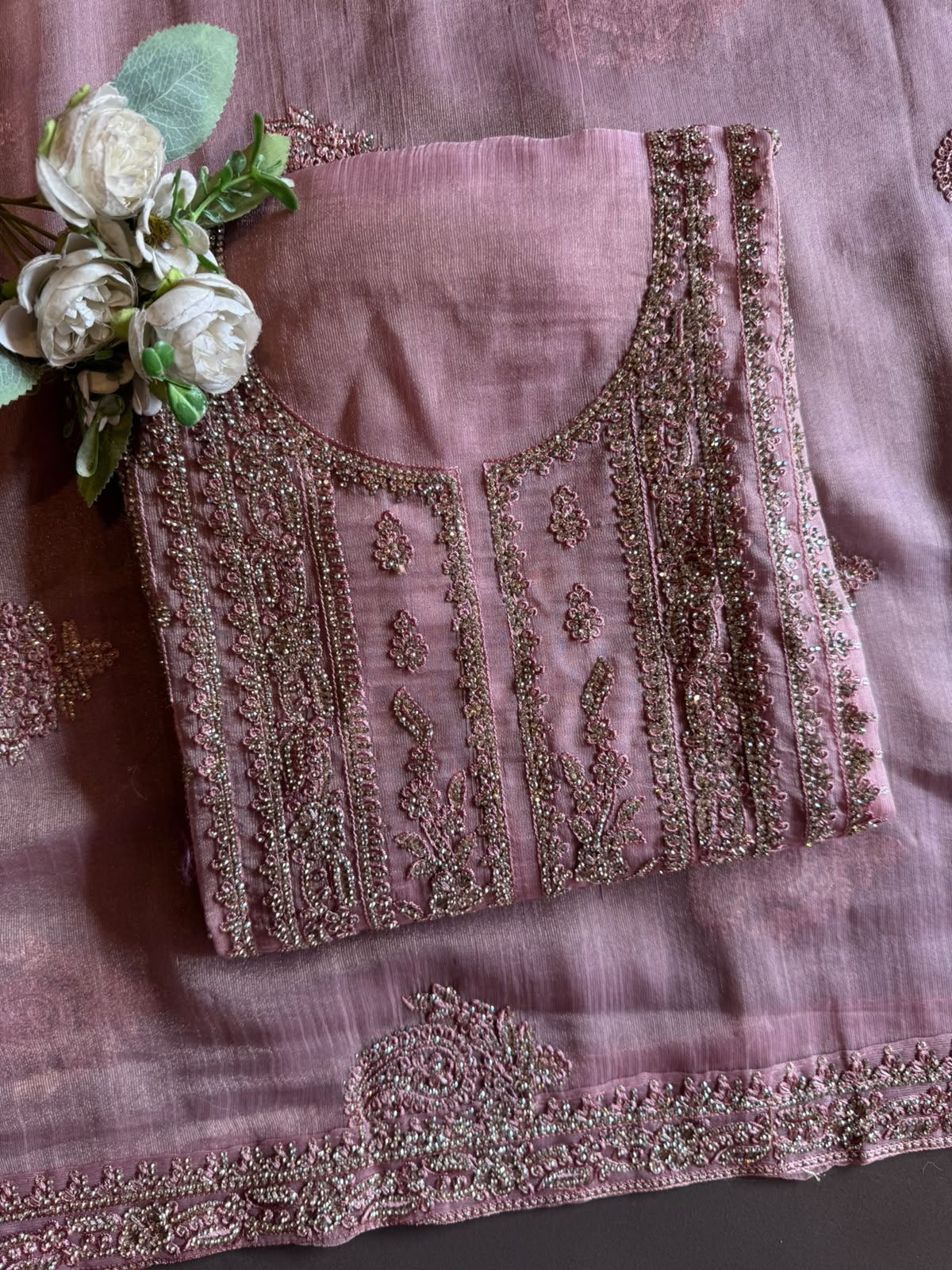 Heavy swaroski Embroidered Suit Set
