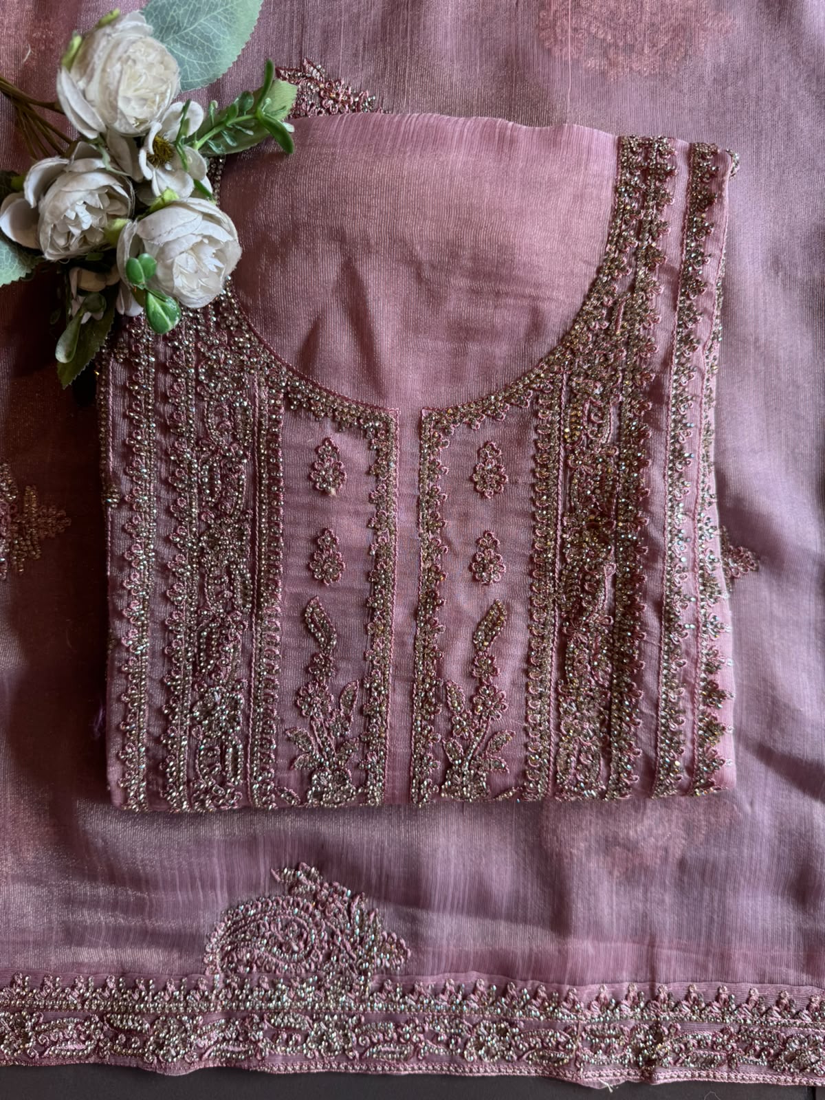 Heavy swaroski Embroidered Suit Set