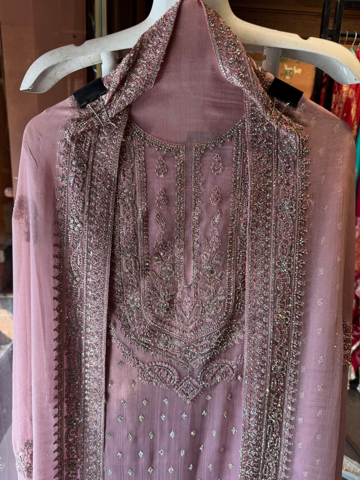Heavy swaroski Embroidered Suit Set