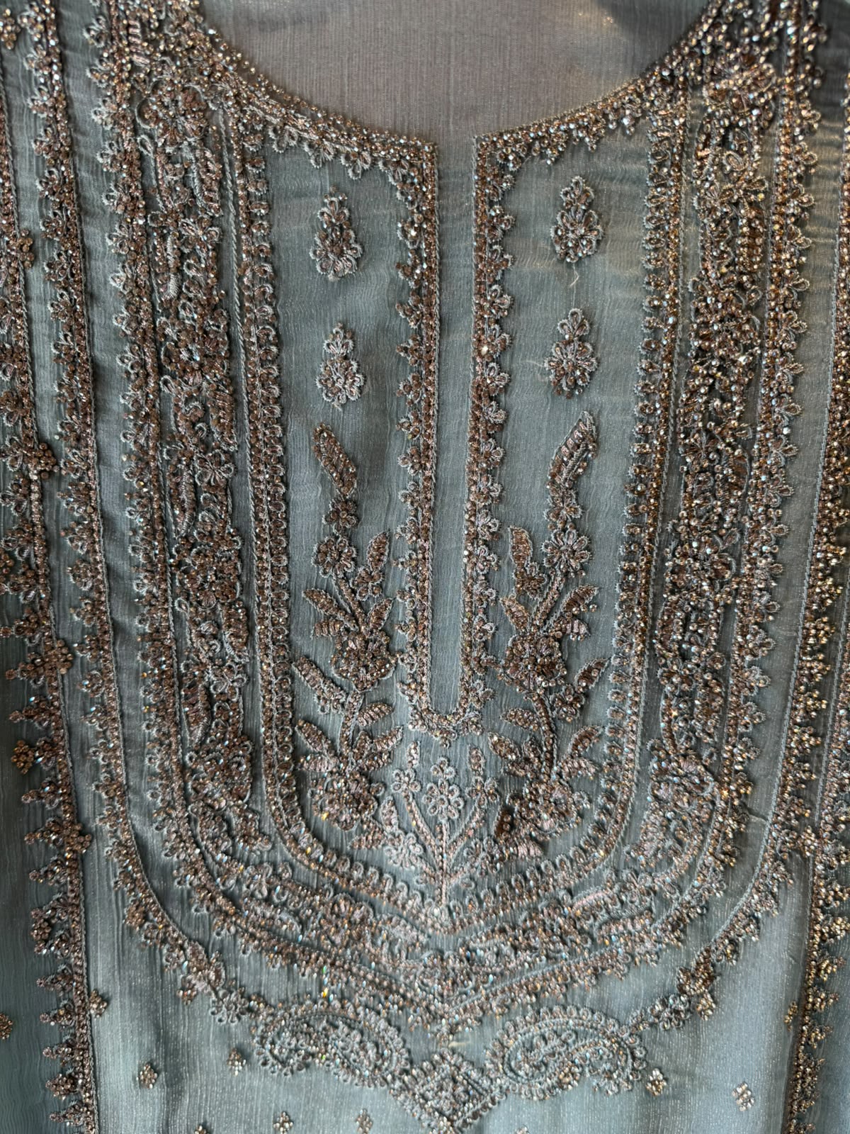 Heavy swaroski Embroidered Suit Set