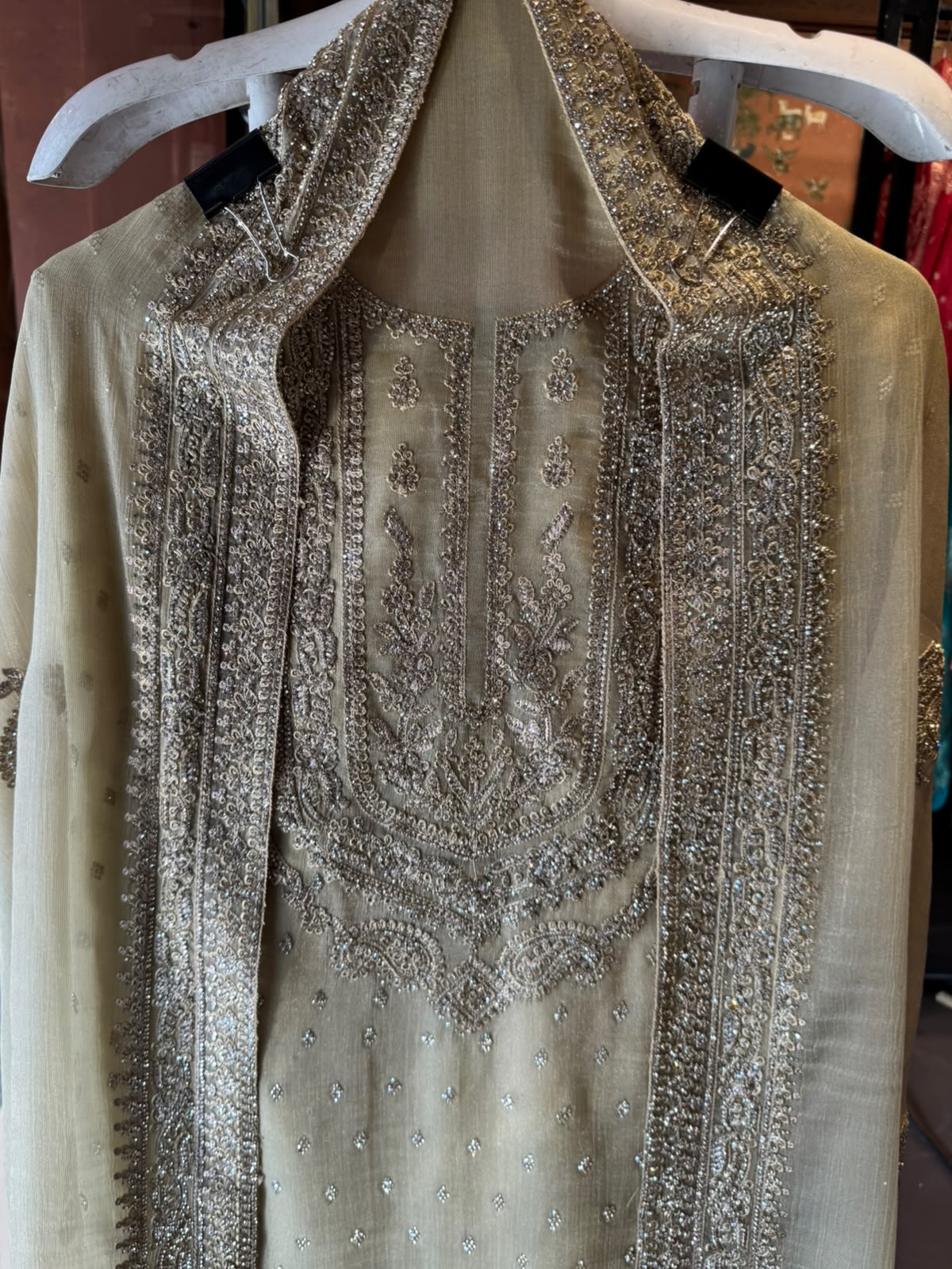 Heavy swaroski Embroidered Suit Set
