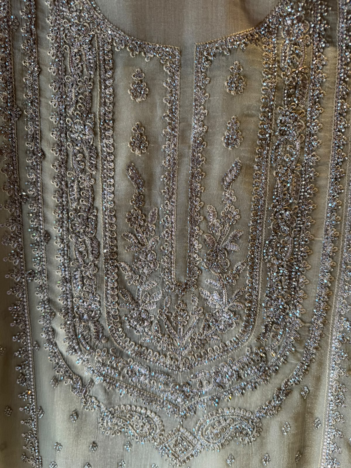 Heavy swaroski Embroidered Suit Set