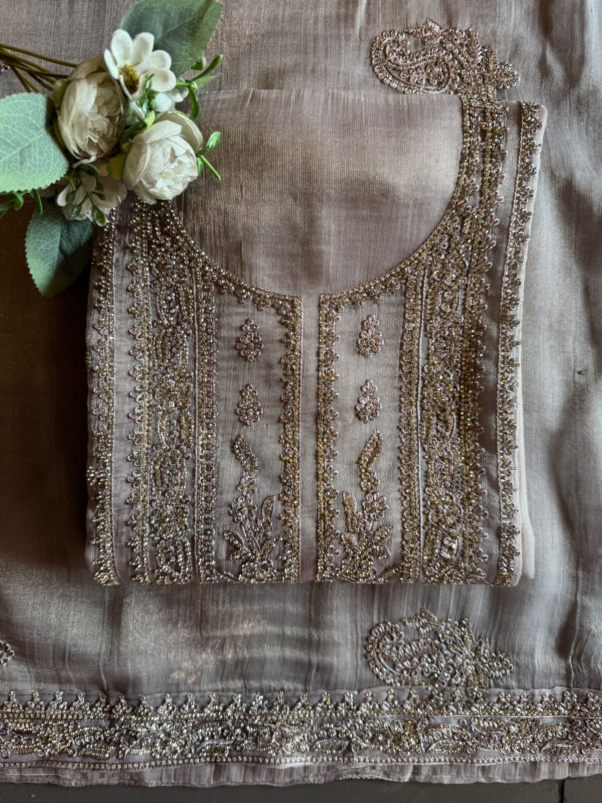 Heavy swaroski Embroidered Suit Set