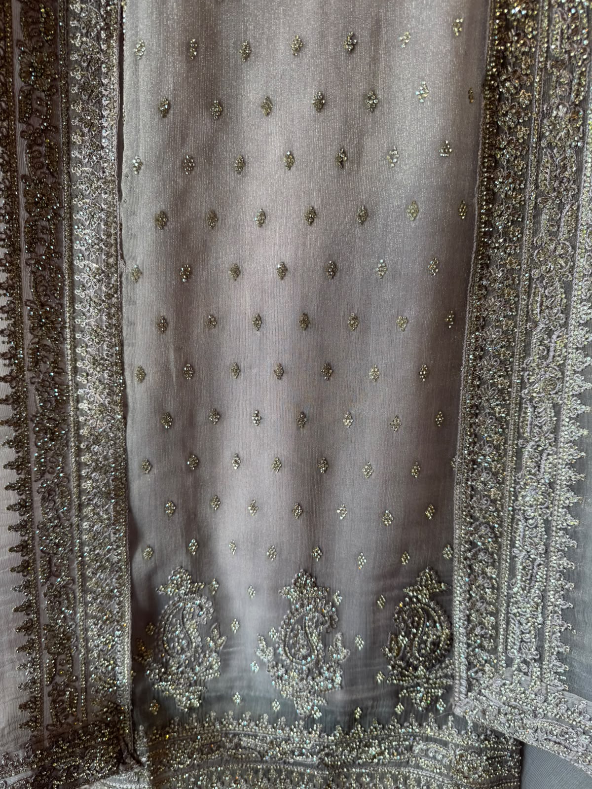 Heavy swaroski Embroidered Suit Set