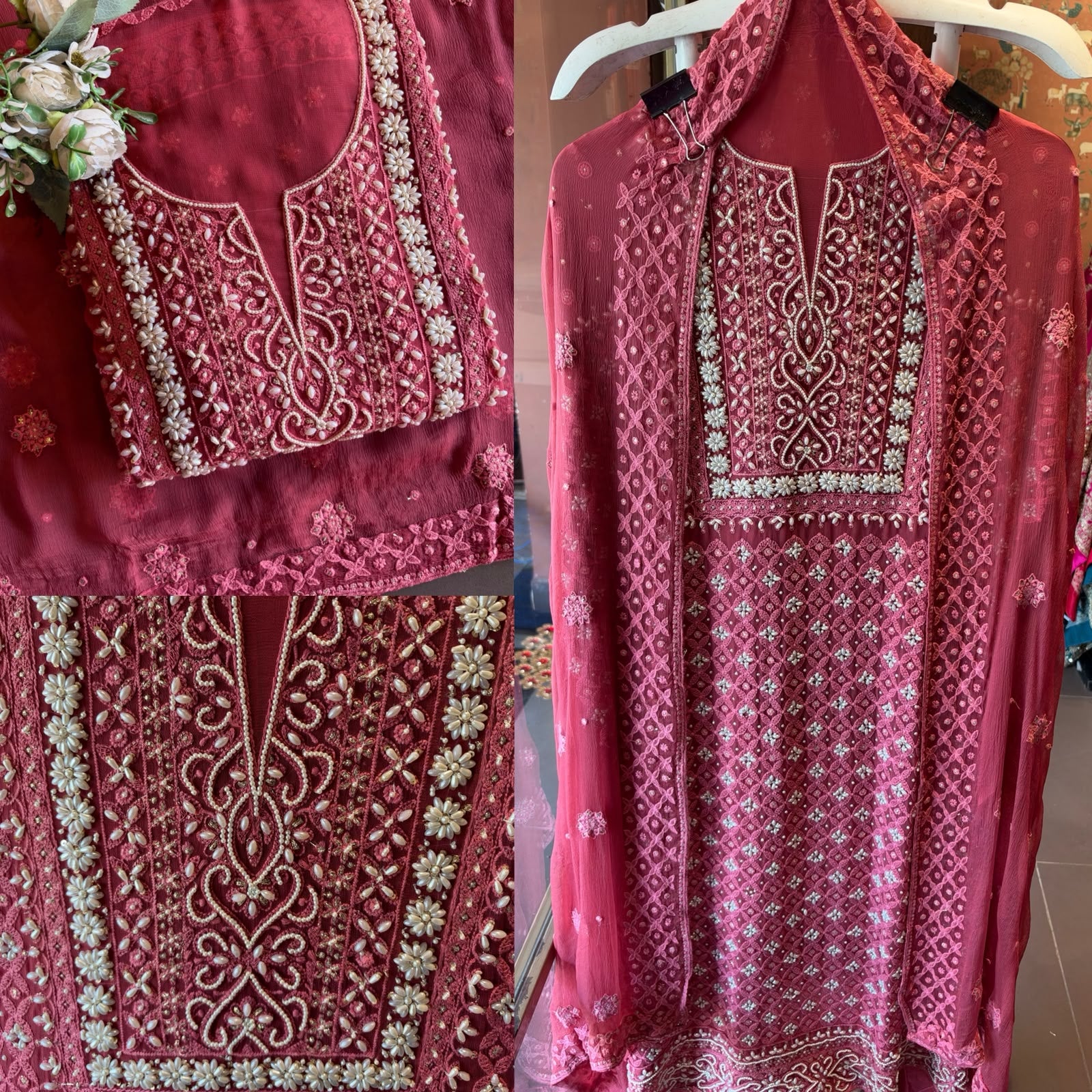 Lakhnavi Embroidered Suit Set