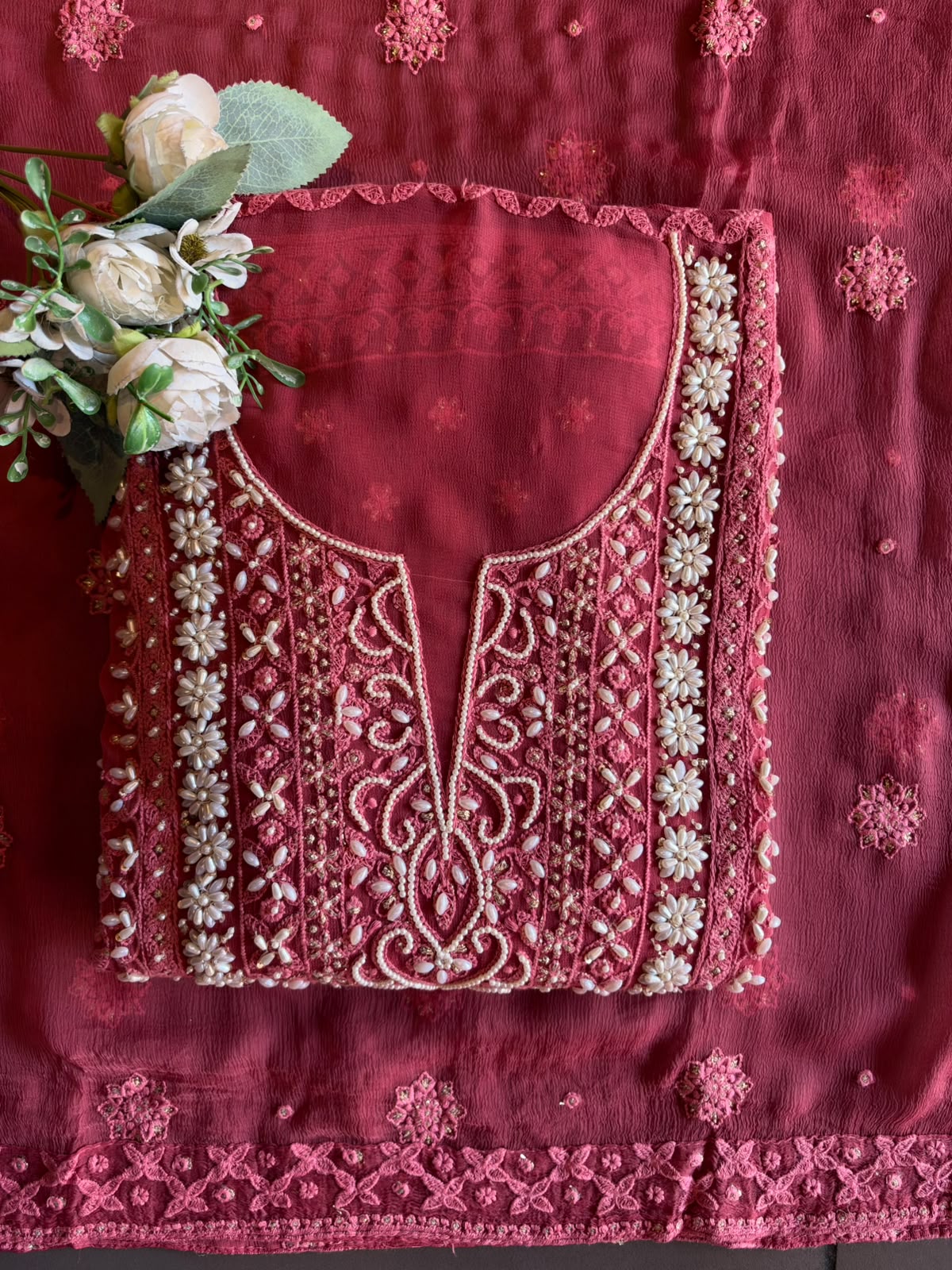 Lakhnavi Embroidered Suit Set