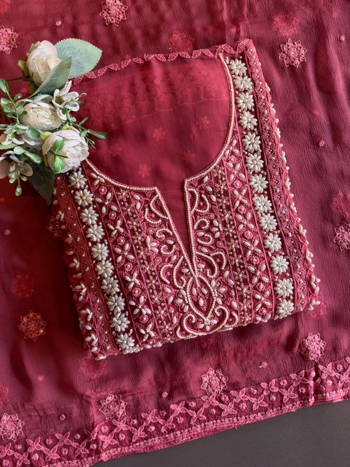 Lakhnavi Embroidered Suit Set