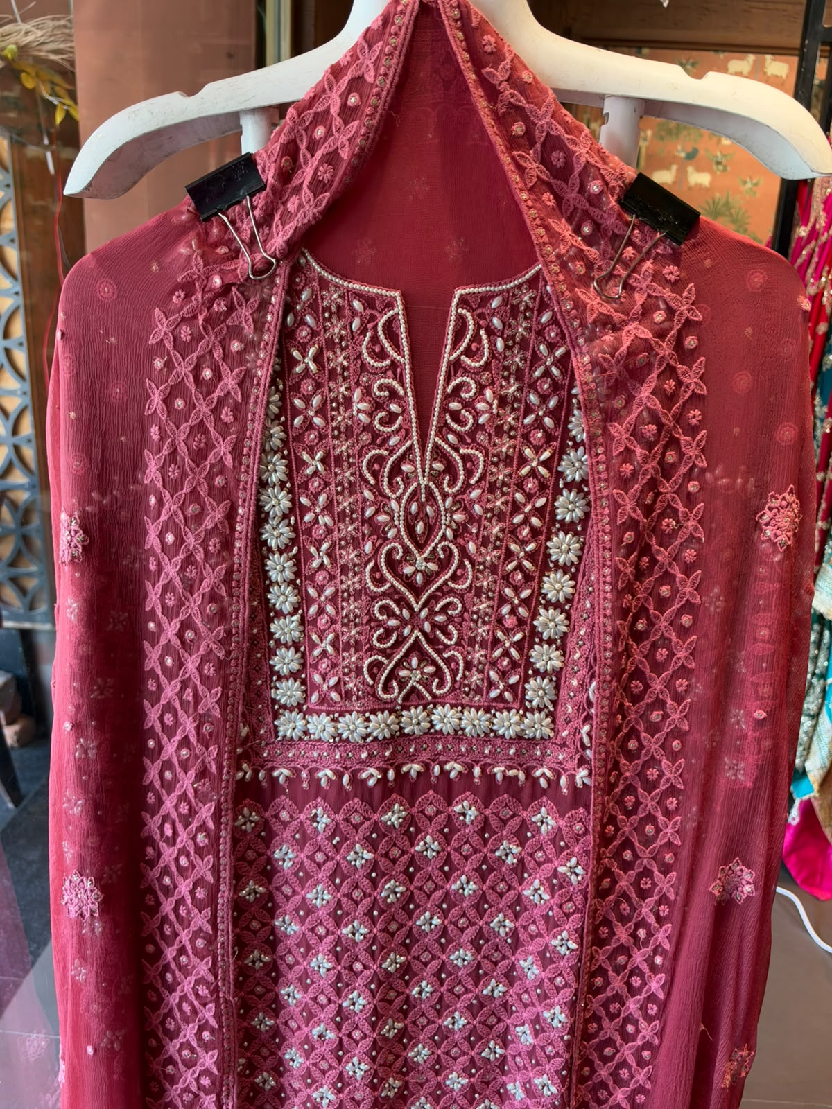 Lakhnavi Embroidered Suit Set
