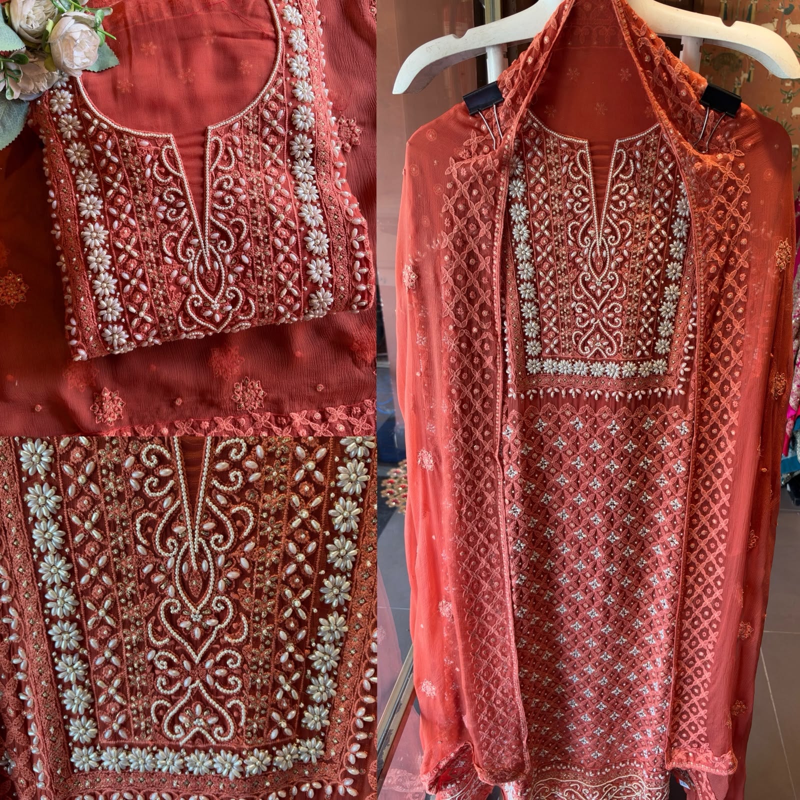 Lakhnavi Embroidered Suit Set