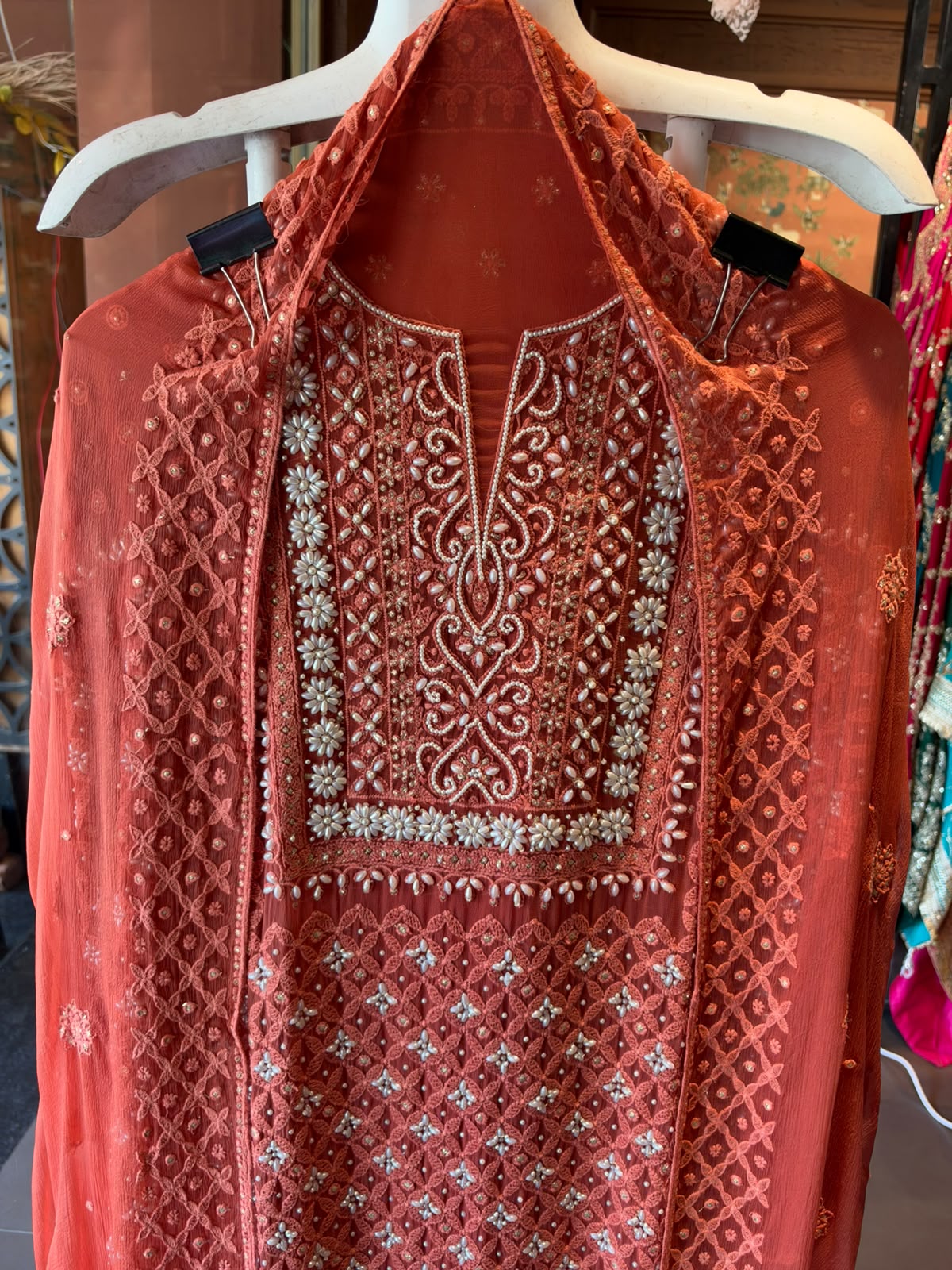Lakhnavi Embroidered Suit Set