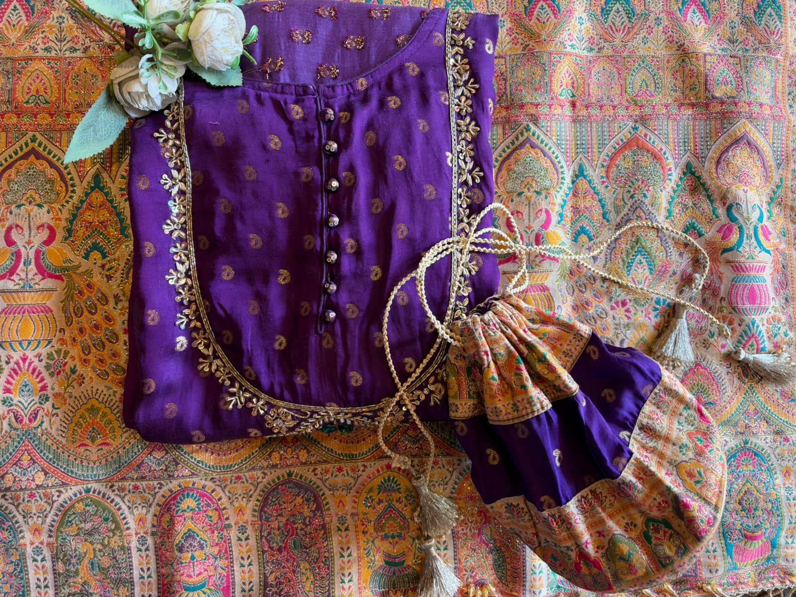 Lakhnavi Embroidered Suit Set