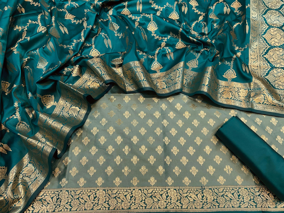 Banarasi silk zari jaal border
