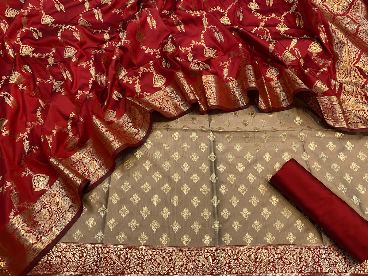 Banarasi silk zari jaal border