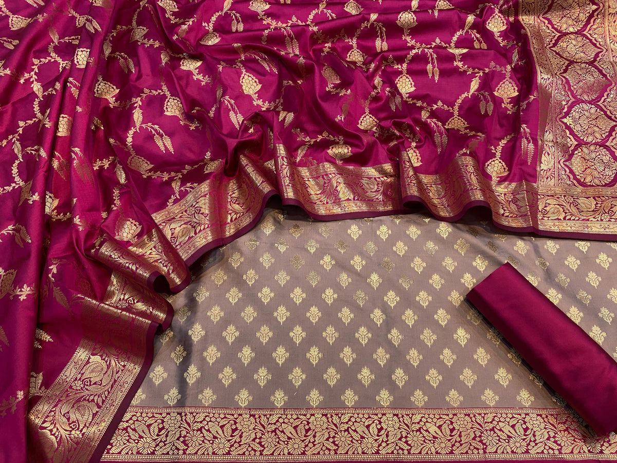 Banarasi silk zari jaal border