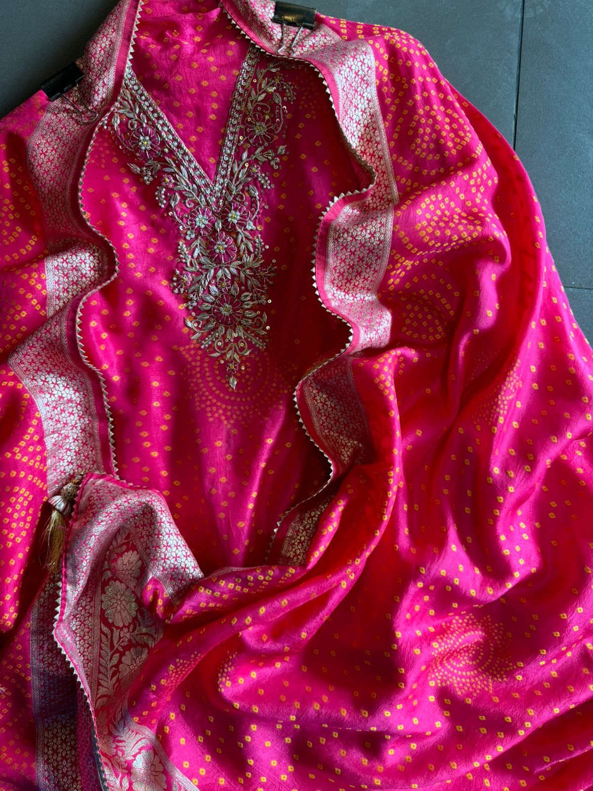 Pure Silk bandhani Printed Suit