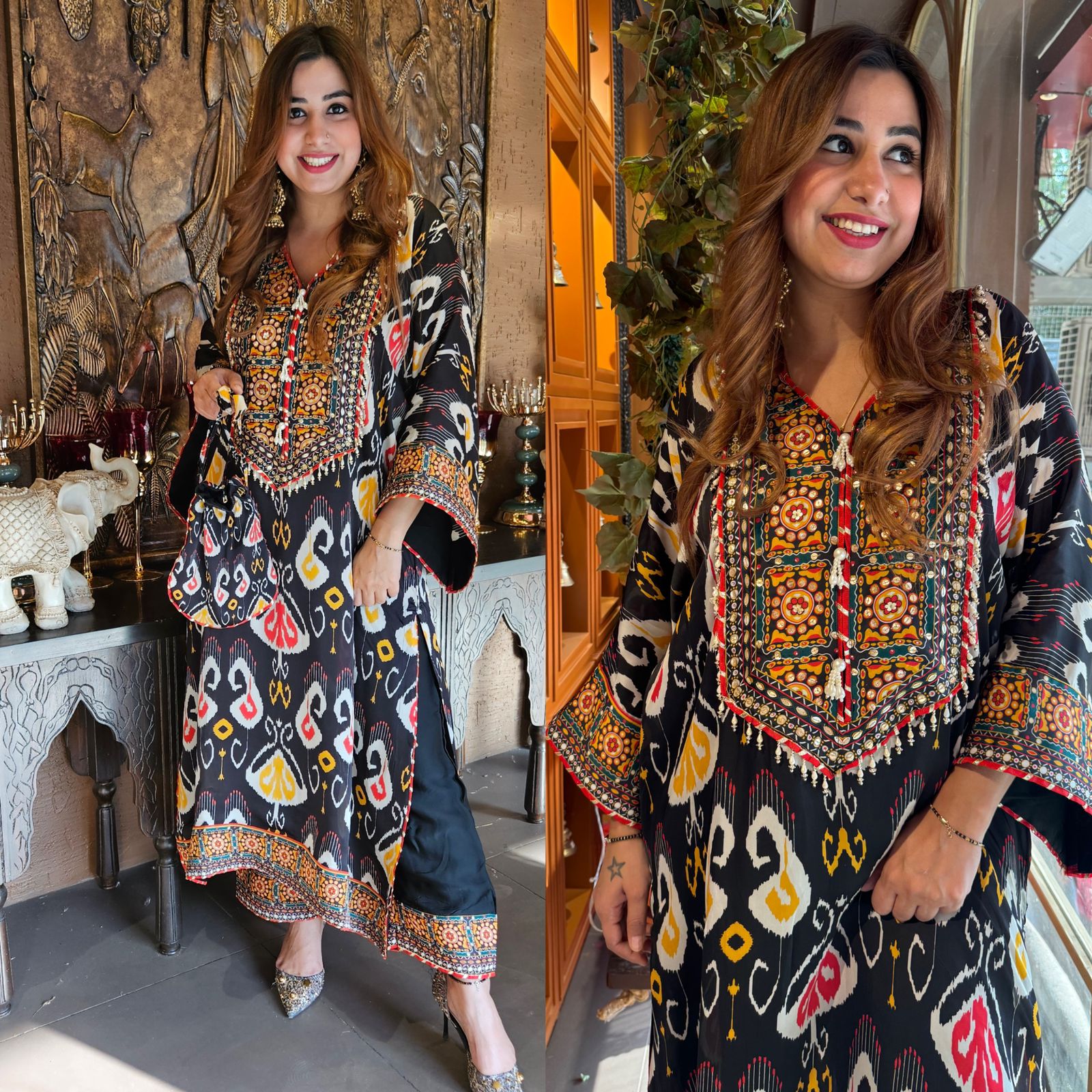 SHOP OUR NEW DESIGN IN STITCHED COLLECTION WITH IKKAT PRINT