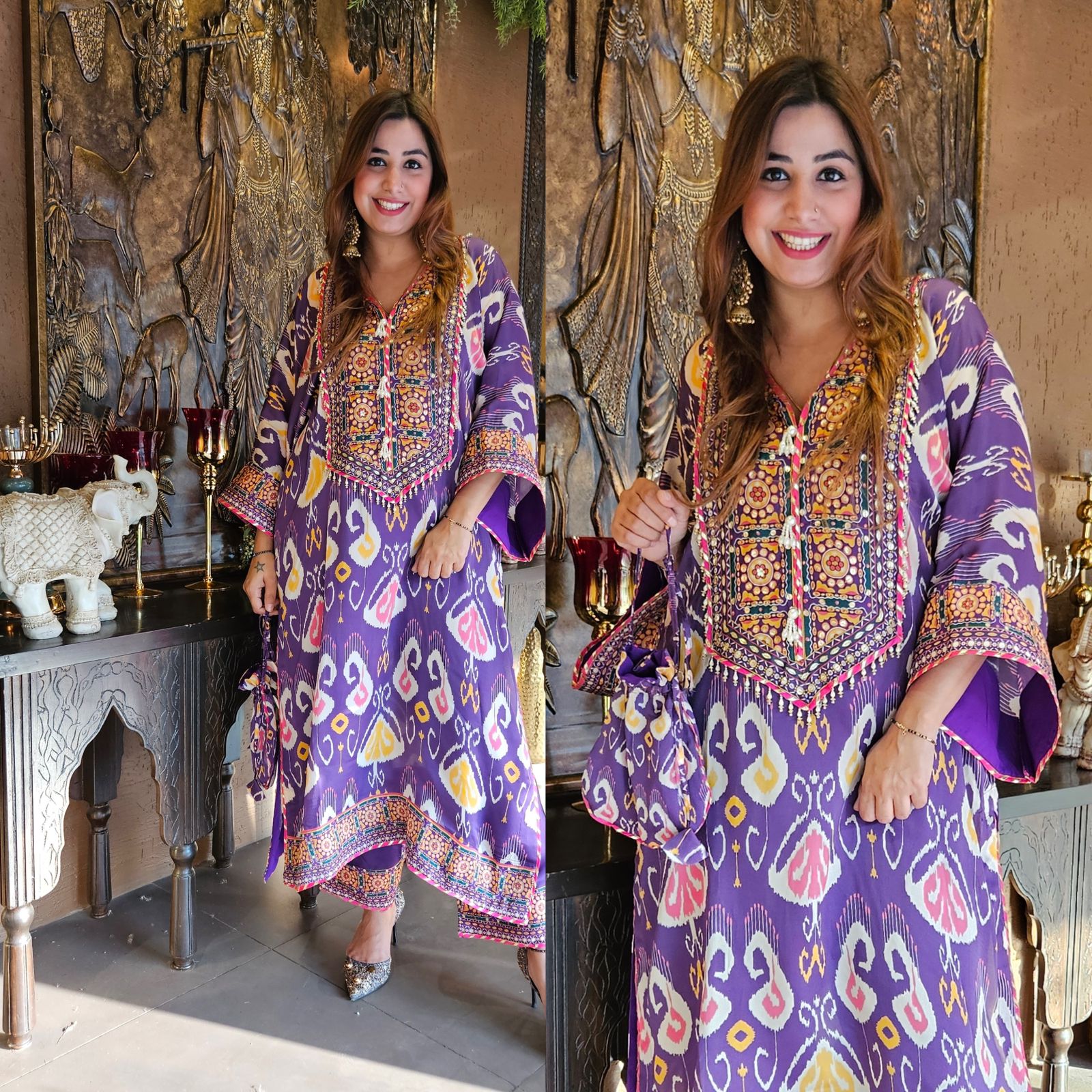 SHOP OUR NEW DESIGN IN STITCHED COLLECTION WITH IKKAT PRINT