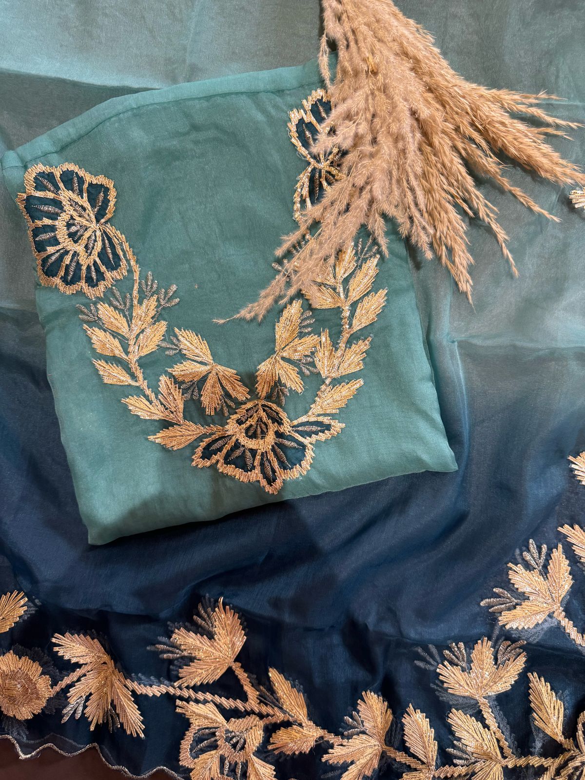 Pure organza unstitched Shirt