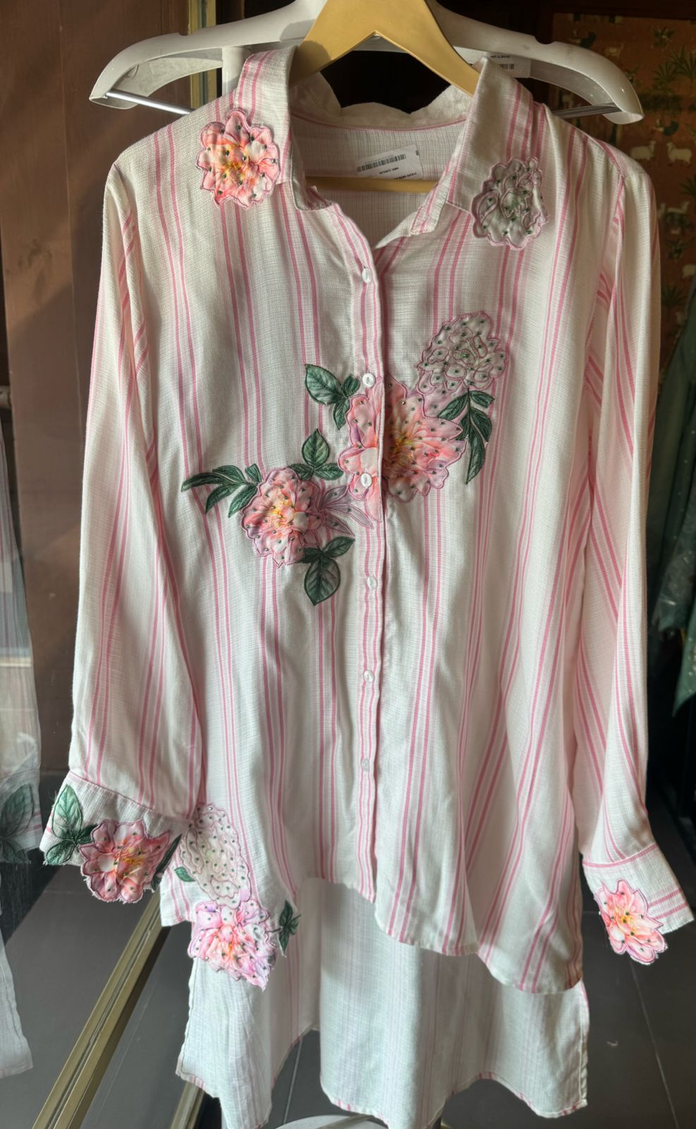 Pure 100% soft linen stripe coord set