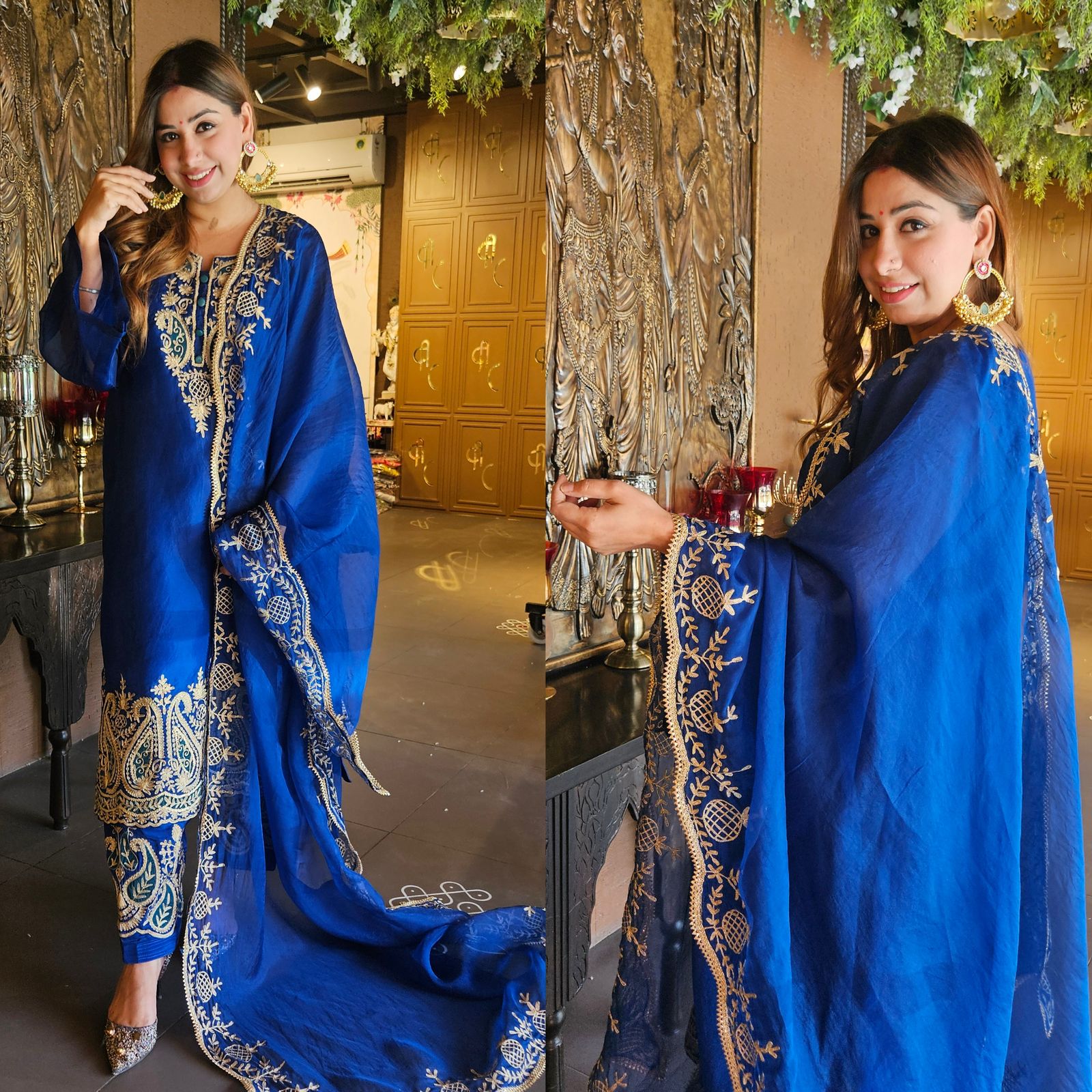 Pure organza Unstitched Kurta