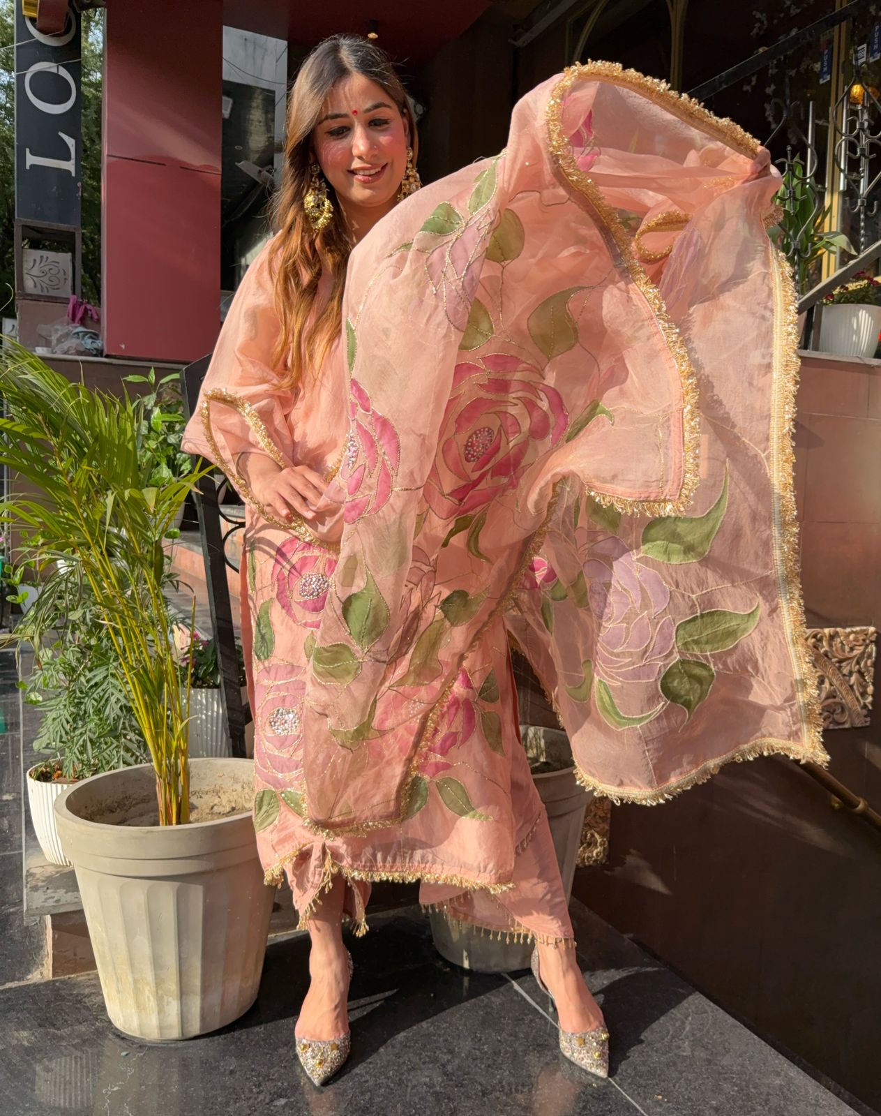 Pure organza Unstitched Suits